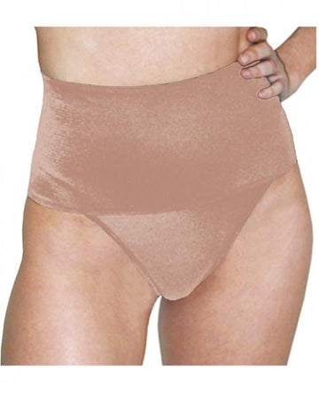 Rago Shapewear Wide Band Thong Shaper Mocha 2X