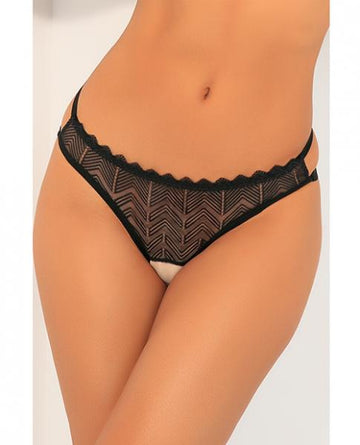 Exquisite Trap Crotchless Panty Black M/L