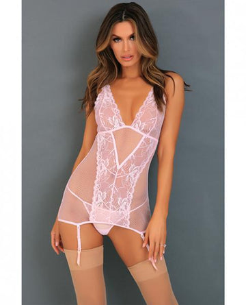 Deconstruct Me Chemise & G-String Panty Pink M/L