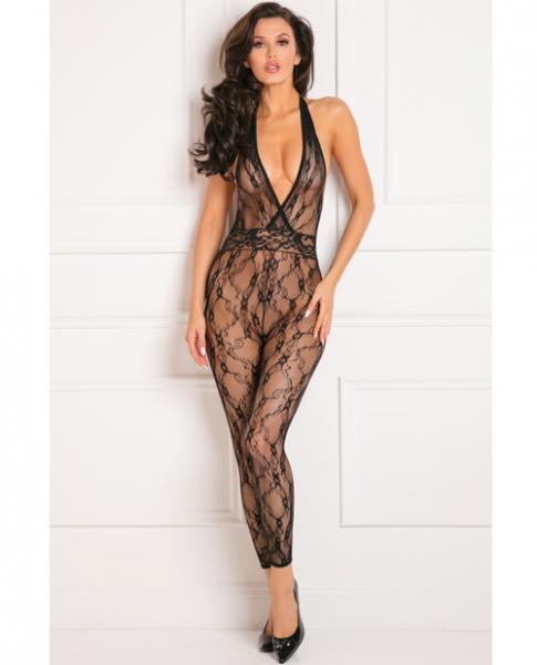 Rene Rofe Lacy Movie Bodystocking Black O/S