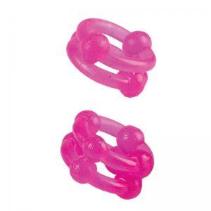 Island rings double stacker - pink