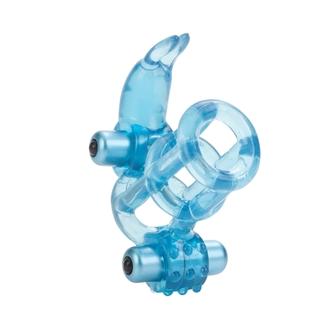 Basic essentials double trouble vibrating support system - blue