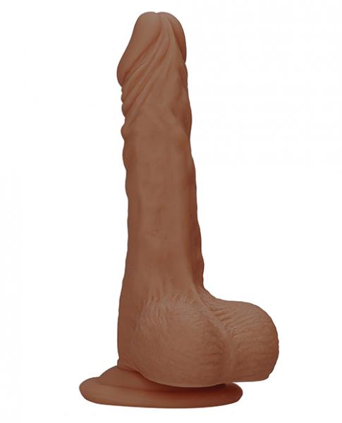 Realrock 8 inches Realistic Dildo With Balls Brown