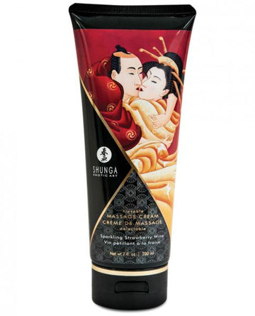 Shunga Kissable Massage Cream Sparkling Strawberry Wine 7oz