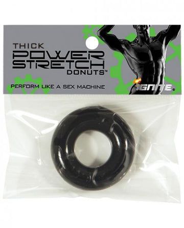 Thick Power Stretch Donut Cock Ring Black