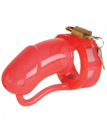 Malesation Silicone Penis Cage Large Red/Clear