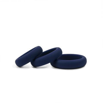 Hombre Xtra Stretch Silicone C-Bands 3 Pack Navy Blue