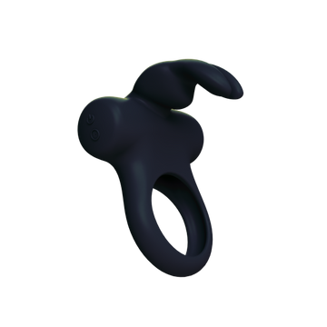 Frisky Bunny Vibrating Ring Black