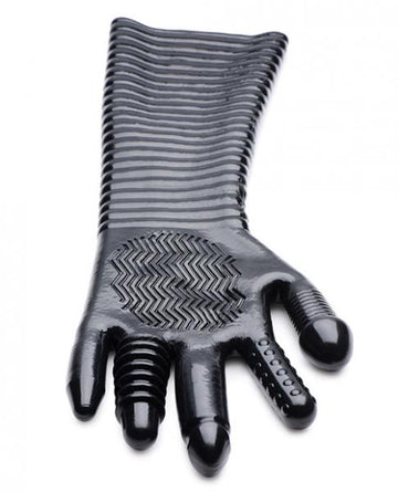 Pleasure Fister Extra Long Textured Fisting Glove Black