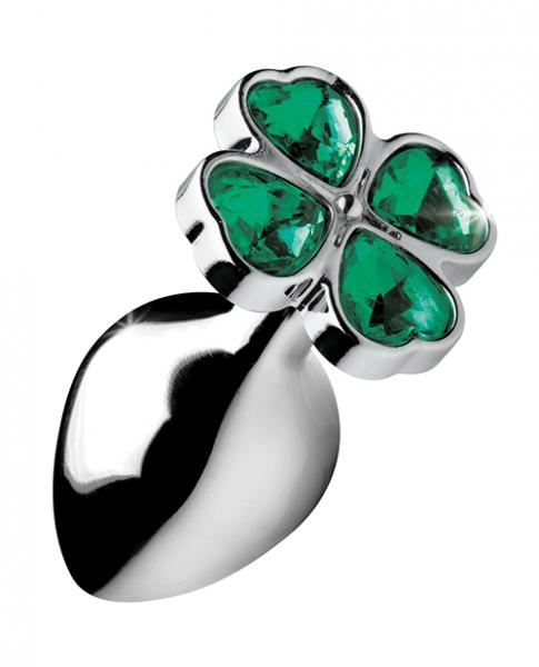 Booty Sparks Lucky Clover Gem Anal Plug Medium Silver