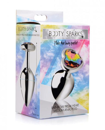 Bootysparks Rainbow Prism Heart Anal Plug  - Medium