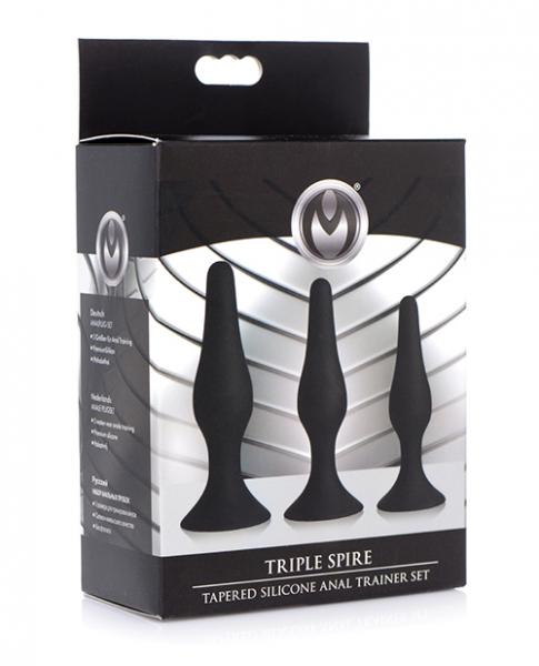 Master Series Triple Tapered Silicone Anal Trainer - Black Set Of 3