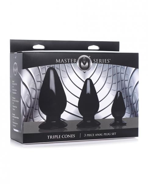 Master Series Triple Anal Plug - Black Set Of 3