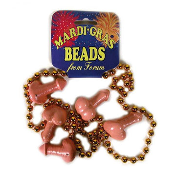 Mardi Gras Penis Beads Beige