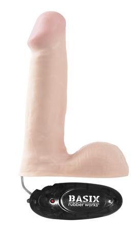 Basix Rubber Works 6 inches Vibrating Dong Beige