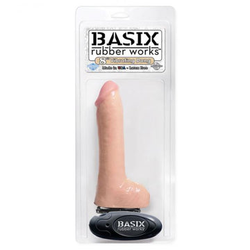 Basix Rubber Works - 8in. Vibrating Dong Flesh