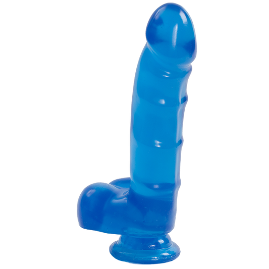 Jelly Jewels Cock Balls Suction Cup Sapphire Blue