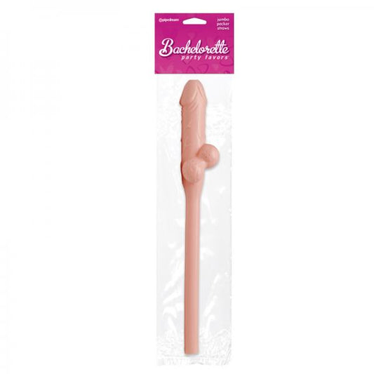 Bachelorette Party Favors Jumbo Pecker Straw Flesh 11in