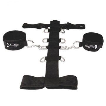 Lux Fetish Adjustable Neck &amp; Wristraint Set Black