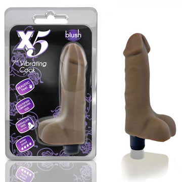 Blush X5 7in. Vibrating Cock (brown)