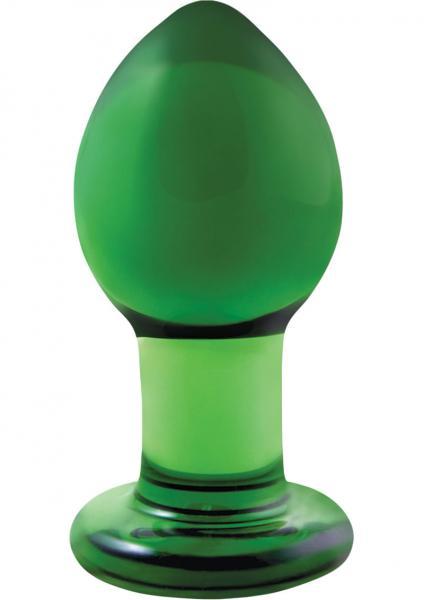 Crystal Premium Glass Medium Butt Plug Green