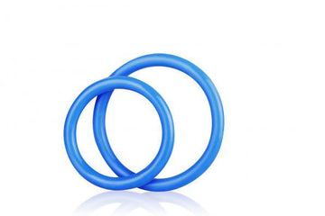 C &amp; B Gear Silicone Cock Ring Set Blue