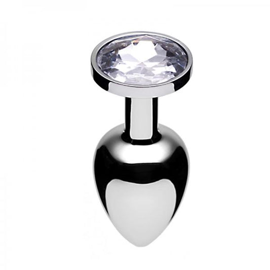 Jewel Accented Anal Plug Silver