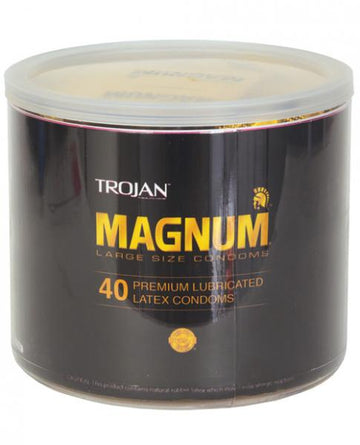 Trojan Magnum Large Size Latex Condoms 40 Pieces Canister