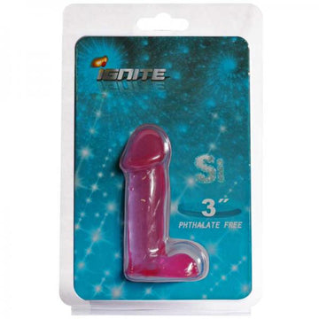 Ignite 3 inches Cock With Balls Purple