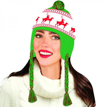 Reindeer Games Hat Red, Green O/S