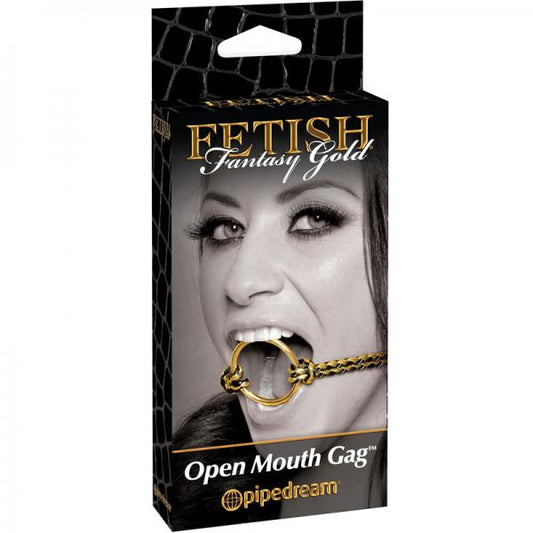 Fetish Fantasy Gold Open Mouth Gag Black O/S