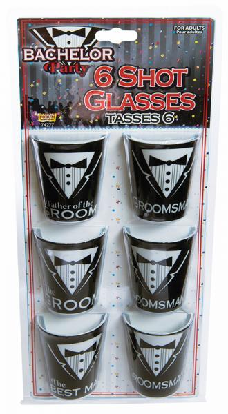 Bachelor Party Shot Glasses Set Of 6