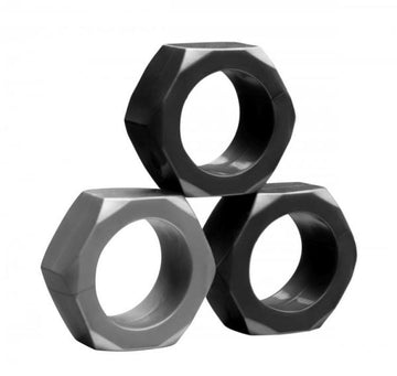 Tom Of Finland 3 Piece Hex Nut Cock Ring Set