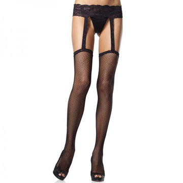 Fishnet Garterbelt Stocking O/S Black