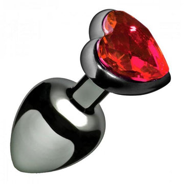 Crimson Tied Scarlet Heart Jewel Plug