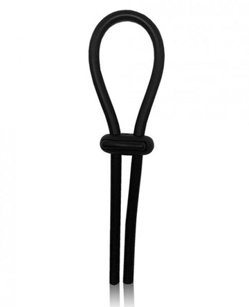 Rock Solid Lasso Single Adjustable Black Silicone Cock Tie