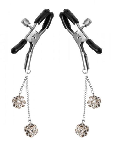 Masters Rhinestone Nipple Clamps Square Clear