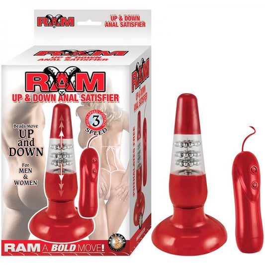 Ram Up And Down Anal Satisfier Red Butt Plug