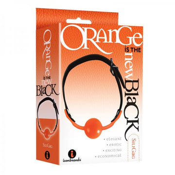 The 9&#039;s, Orange Is The New Black, Siligag Silicone Bag Gag, Orange With Black Faux Leather Straps