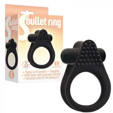 The 9&#039;s, S Bullet Ring, Silicone, Black