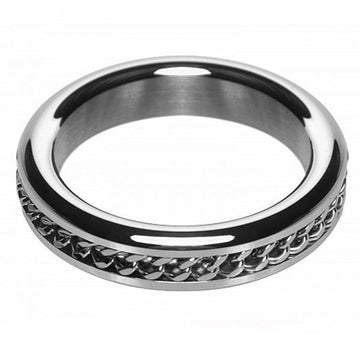 M2M Chrome Cock Ring Chain Design 1.75 inches