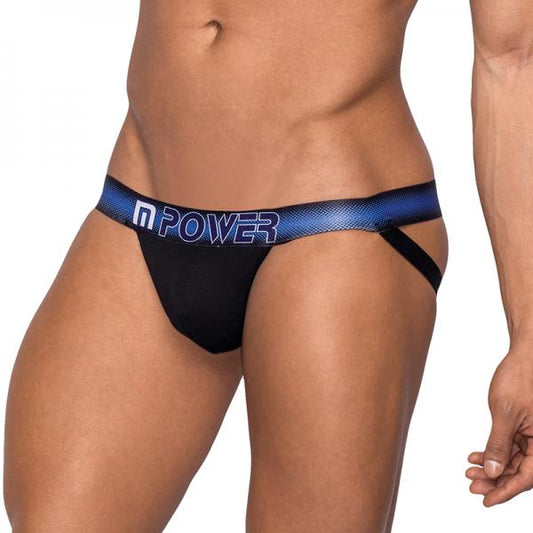 Male Power Pocket Pouch Jock With Pocket Cavity Black Lx