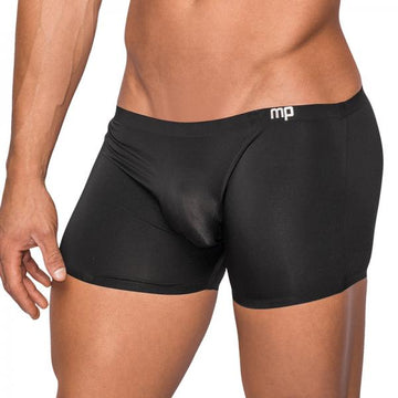 Male Power Seamless Sleek Sleek Short W/sheer Pouch Black Xlarge