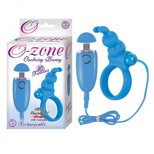 Ozone Vibrating Cockring Bunny Blue