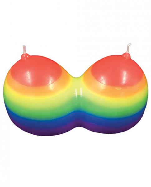 Jumbo Boobie Rainbow Candle