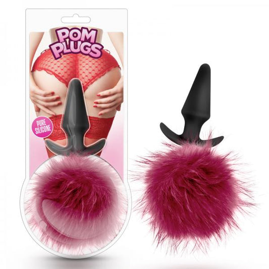 Pom Plugs - Fur Pom Pom - Burgundy