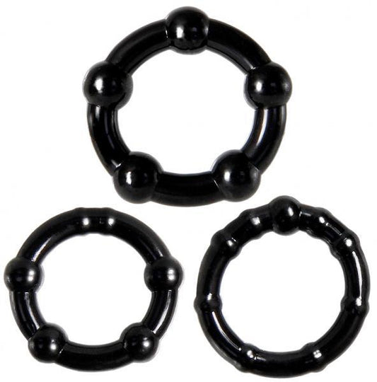 One Night Stand Intensity Rings Black 3 Package