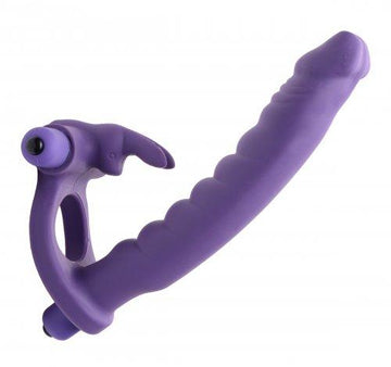 Double Delight Dual Penetration Vibrating Rabbit C Ring