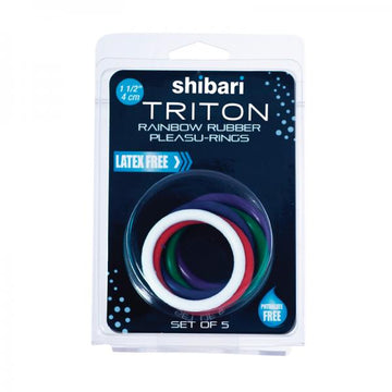 Shibari Triton Rainbow Rubber Pleasure Rings 5 Pack