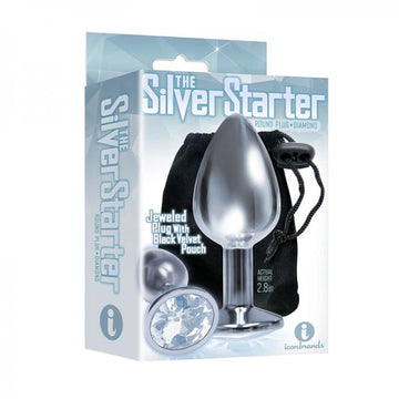 The 9&#039;s, The Silver Starter, Bejeweled Stainless Steel Plug, Diamond